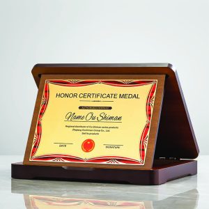 Wooden Crest with gold spray